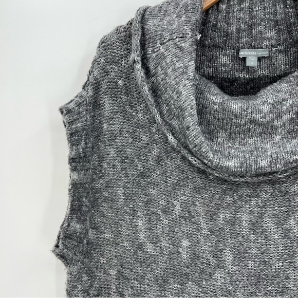 James Perse Funnel Neck Tunic Knit Sweater Merino Wool in Marled Grey 4 XL - Picture 5 of 7